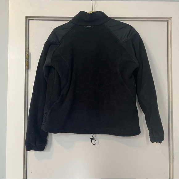 Columbia Women's Black Fleece zip up Jacket USED SHRUNK sweater coat casual - Picture 4 of 4